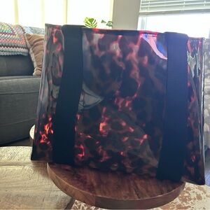 Shade & Shore Tortoiseshell Tote with Black Handles